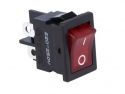 Switch rocker snap-in on/off rectangular red (0/1) DPST 6A/250V 